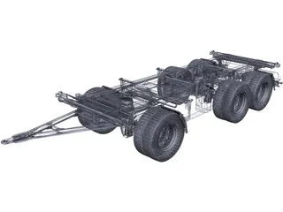 3 Axle Trailer 3D Model preview
