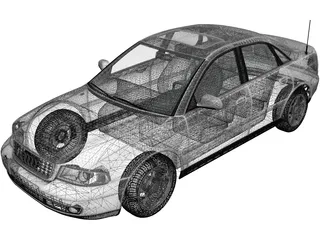 Audi A4 Sedan (1999) 3D Model preview
