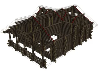 Log House 3D Model preview