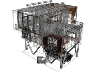 Shipping Container Home 3D Model preview