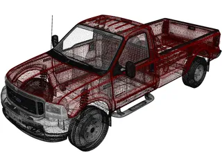 Ford F-350 Super Duty XLT (1999) 3D Model preview