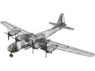 Boeing B-29 Superfortress 3D Model preview