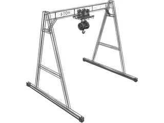 Overhead Crane 5T 3D Model preview