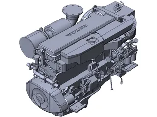 Volvo D16MH Engine 3D Model preview
