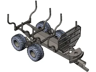 Logging Trailer 3D Model preview