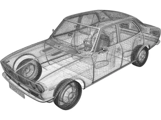 Mazda 616 4-Door Sedan (1974) 3D Model preview