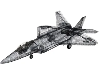 F-22A Raptor 3D Model preview