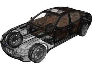 Maserati Quattroporte (2004) 3D Model preview