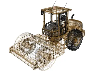 Soil Road Roller 3D Model preview