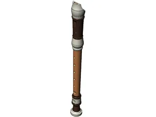 Tenor Recorder Flute 3D Model preview