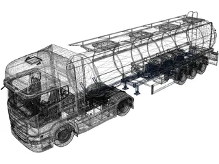 Scania R730 Tanker 3D Model preview