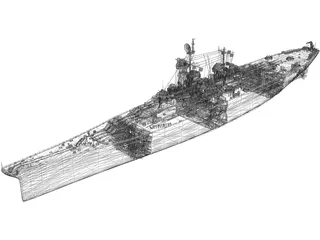 Montana Class Battleship 3D Model preview