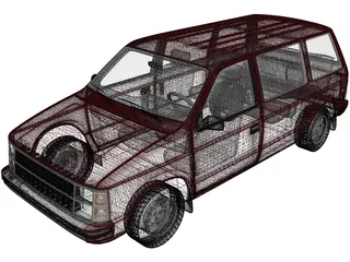Dodge Caravan (1984) 3D Model preview