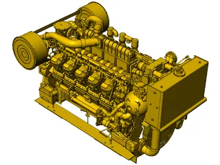 Caterpillar 3512 Generator Engine 3D Model preview