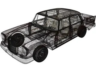 Mercedes-Benz 220S [W111] (1964) 3D Model preview