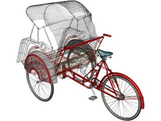 Becak 3D Model preview