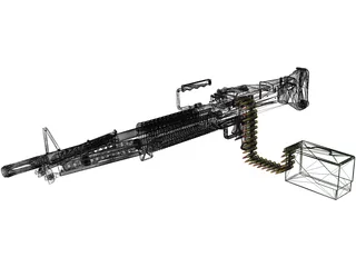 M60 Machine Gun 3D Model preview