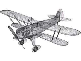 Heinkel He 51 3D Model preview