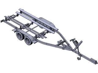 Boat Trailer 3D Model preview
