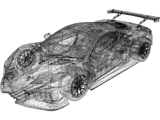 Chevrolet Corvette C8R (2020) 3D Model preview