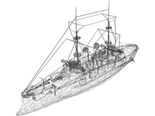 Mikasa Battleship 3D Model preview