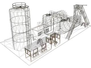 Petrol Factory 3D Model preview