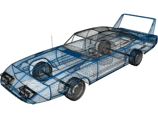 Plymouth Road Runner Superbird (1970) 3D Model preview