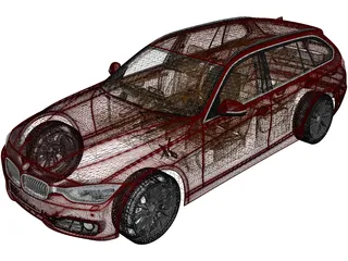 BMW 335i Touring [F31] (2012) 3D Model preview