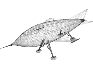 Pulp Starship 3D Model preview