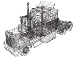 Peterbilt Semi Truck 3D Model preview