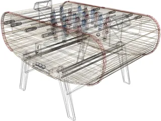 Foosball Table 3D Model preview