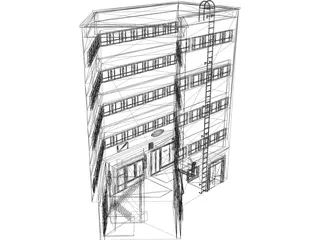 Kaigaten 14 Concrete Urban Building 3D Model preview