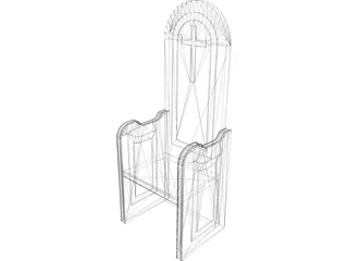 Church Chair 3D Model preview