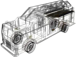 Single Axle Fire Rescue 3D Model preview