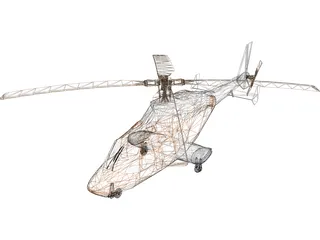 Bell 2201 Helicopter 3D Model preview