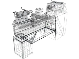 Industrial Lathe 3D Model preview