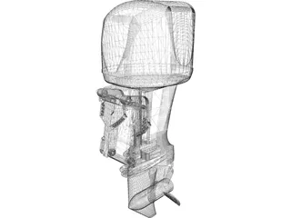 Outboard Motor Yamaha 40HP 3D Model preview