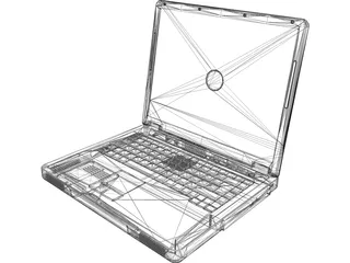 Dell Inspiron 1100 Laptop Computer 3D Model preview