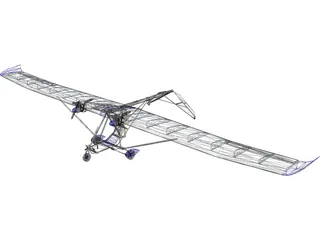 Glider Airplane 3D Model preview