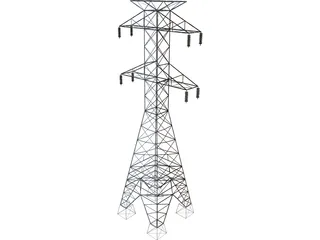 High Tension Tower 3D Model preview