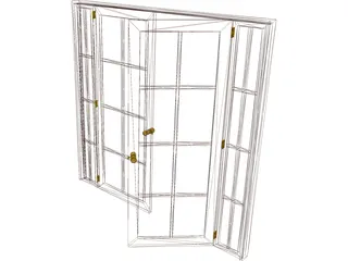 French Doors 3D Model preview