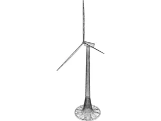 Offshore Windmill 3D Model preview