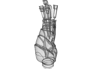 Golf Clubs Bag 3D Model preview