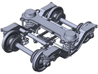 Y32 Fiat Train Bogie 3D Model preview