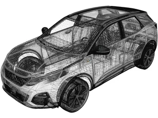 Peugeot 3008 (2016) 3D Model preview