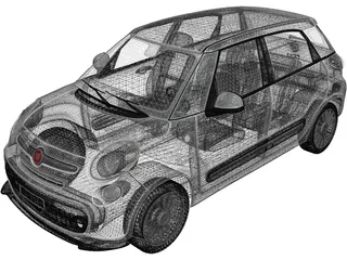 Fiat 500L (2013) 3D Model preview