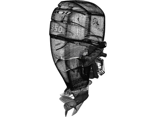 Mercury 350 Outboard Engine 3D Model preview