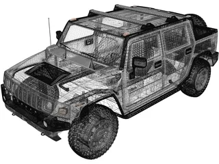Hummer H2 (2011) 3D Model preview
