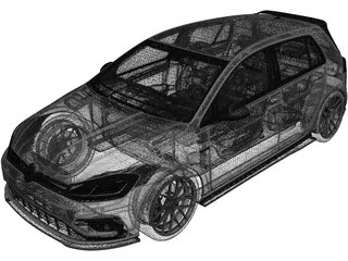 Volkswagen Golf GTI (2019) 3D Model preview