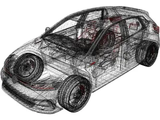Volkswagen Polo GTI (2018) 3D Model preview